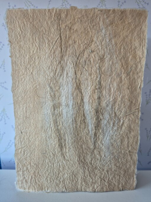 Poster gemaakt van handgeschept papier met bamboe en hennep (inclusief passe-partout)