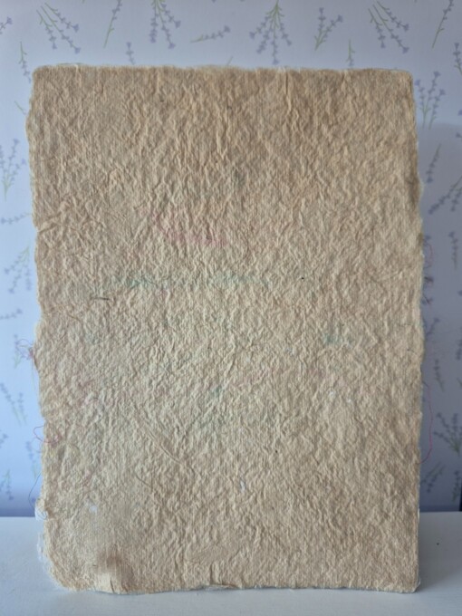 Poster gemaakt van handgeschept papier met zijde (inclusief passe-partout)