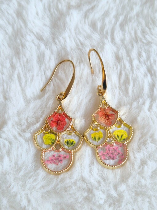 Resin veel kleurcombinaties oorbellen