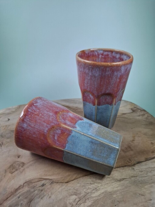 2 keramiek koffiebekers Red Dream Large