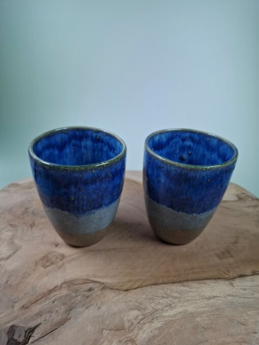 2 keramiek koffiebekers Blue Dream
