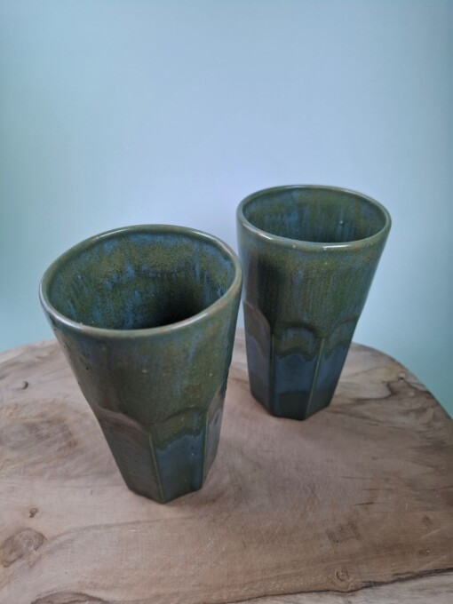 2 keramiek koffiebekers Green Large