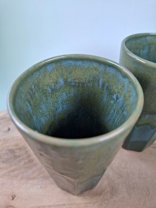 2 keramiek koffiebekers Green Large