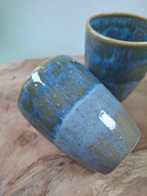 2 keramiek koffiebekers Light Blue