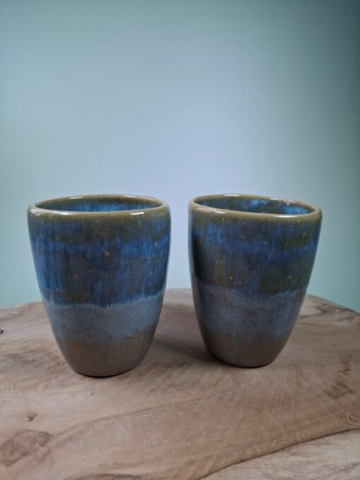 2 keramiek koffiebekers Light Blue