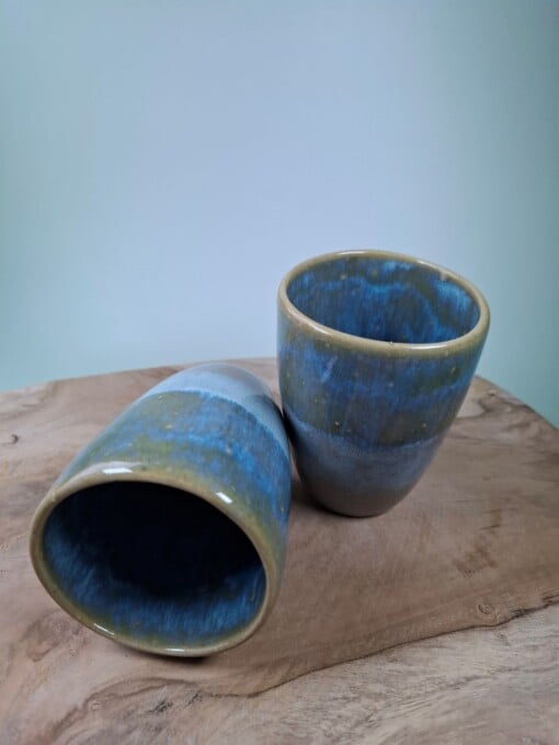 2 keramiek koffiebekers Light Blue