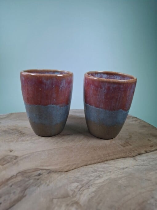 2 keramiek koffiebekers Red Dream