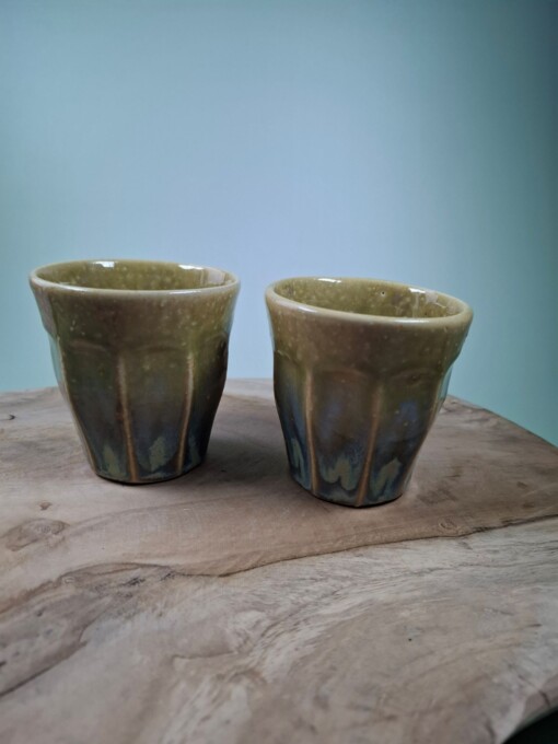 2 keramiek koffiebekers Yellow Small