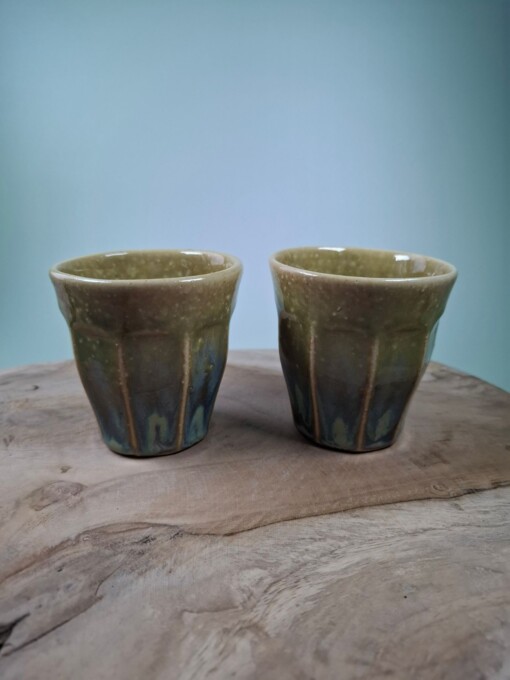 2 keramiek koffiebekers Yellow Small