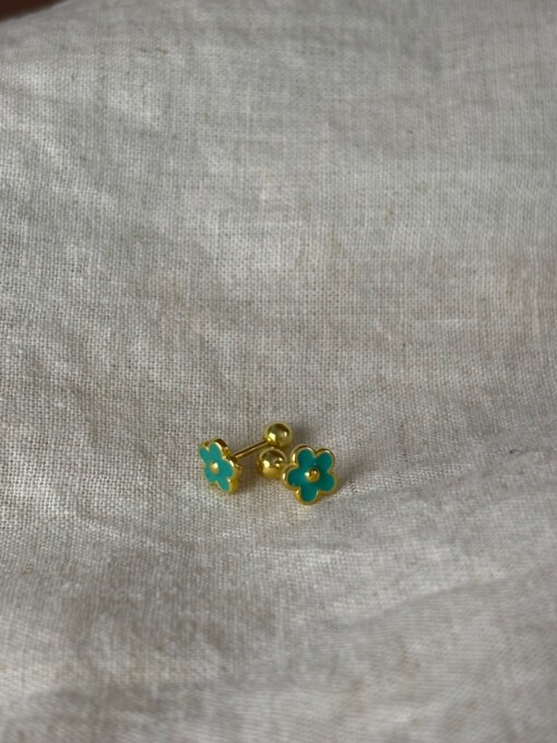 925 Zilveren Flora Studs | groen