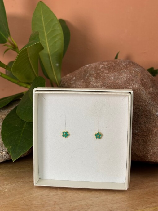 925 Zilveren Flora Studs | groen