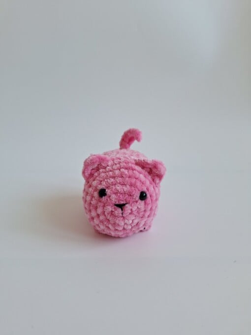 Gehaakte knuffel 'Pink cat'