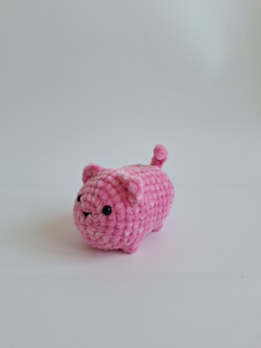 Gehaakte knuffel 'Pink cat'