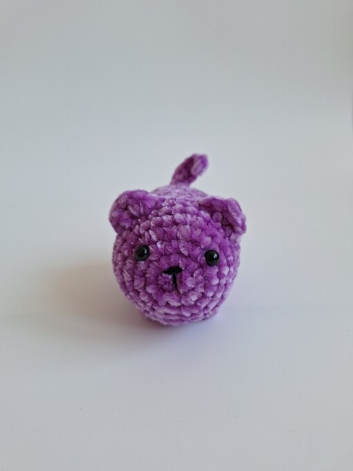 Gehaakte knuffel 'Purple cat'