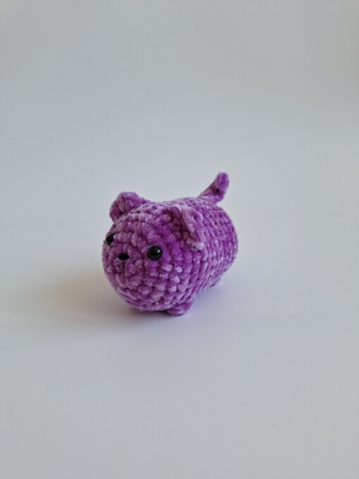 Gehaakte knuffel 'Purple cat'