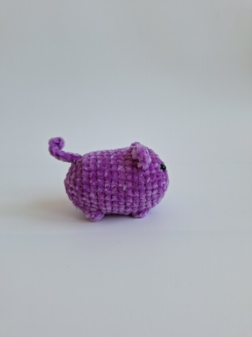 Gehaakte knuffel 'Purple cat'