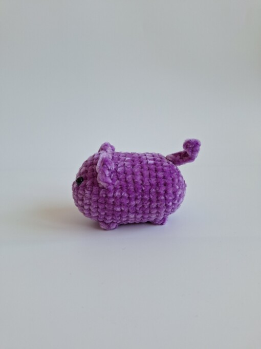 Gehaakte knuffel 'Purple cat'