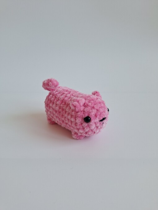 Gehaakte knuffel 'Small pink cat'