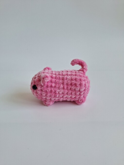 Gehaakte knuffel 'Small pink cat'