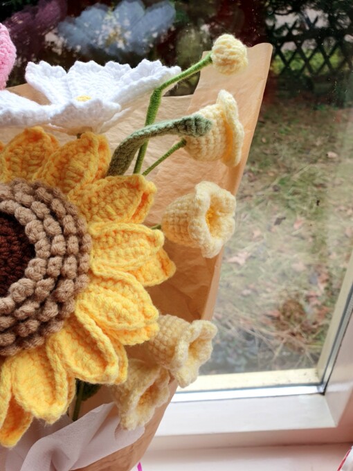 Handgemaakt zonnebloemen boeket