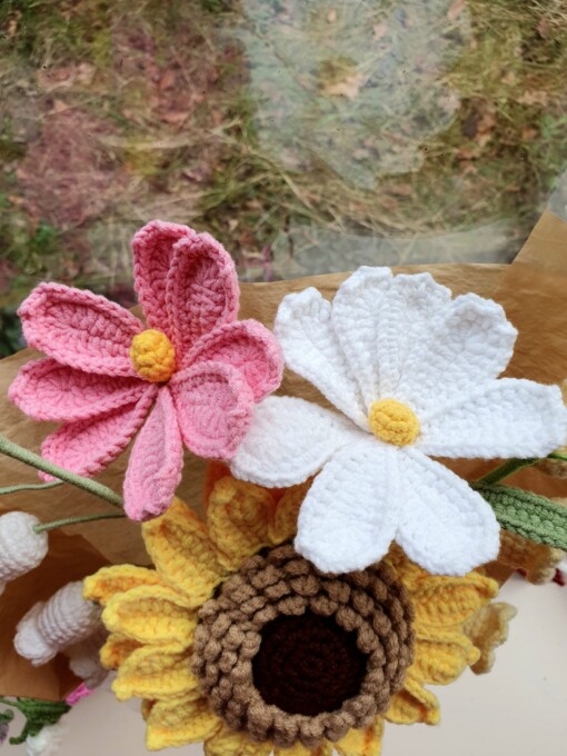Handgemaakt zonnebloemen boeket