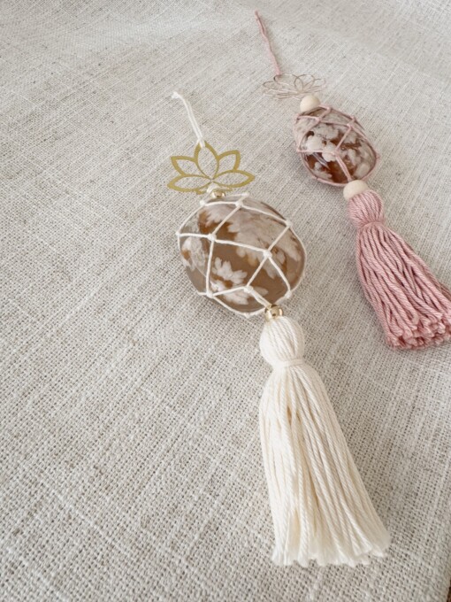 Handgemaakte bloemagaat hanger, edelsteen decoratie voor groei, zelfvertrouwen en positieve energie