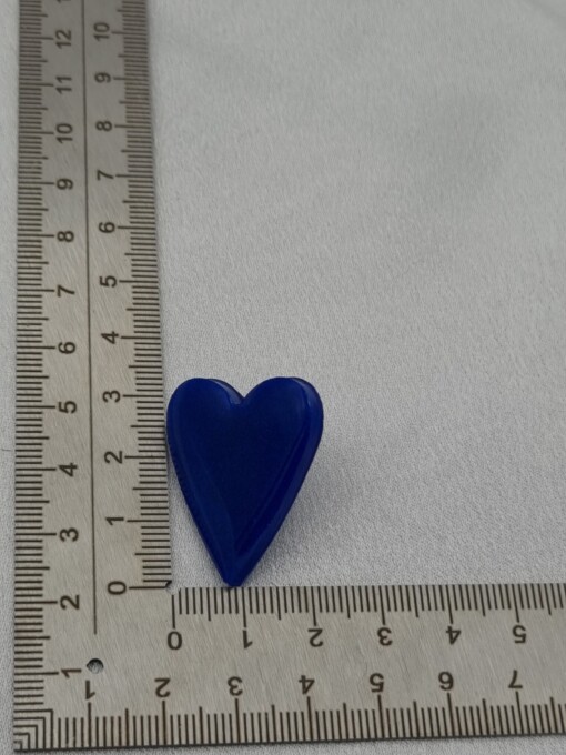 Handgemaakte oorstekers 'hart groot' - blauw