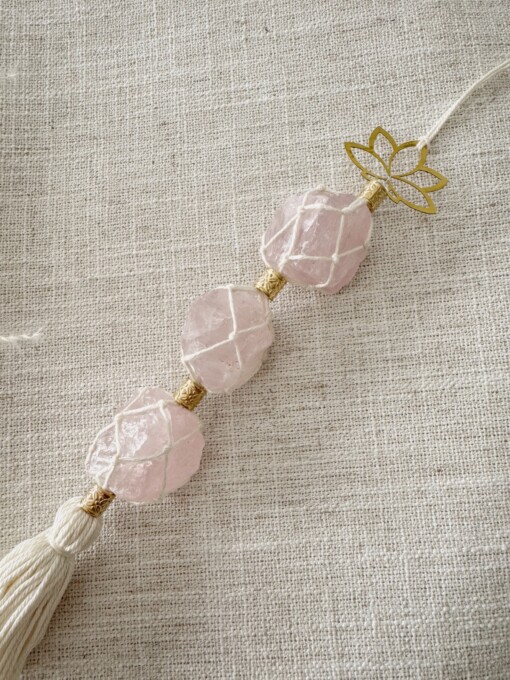Handgemaakte rozenkwarts hanger, edelsteen decoratie voor liefde, harmonie en positieve energie