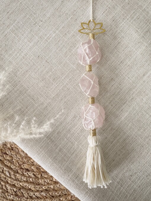 Handgemaakte rozenkwarts hanger, edelsteen decoratie voor liefde, harmonie en positieve energie