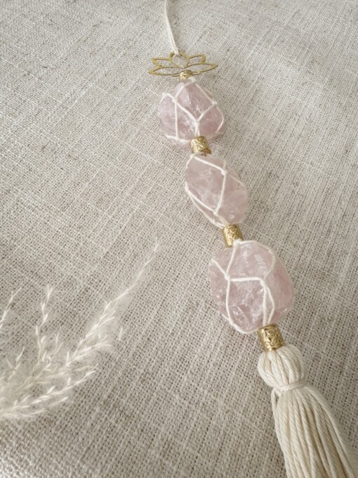 Handgemaakte rozenkwarts hanger, edelsteen decoratie voor liefde, harmonie en positieve energie