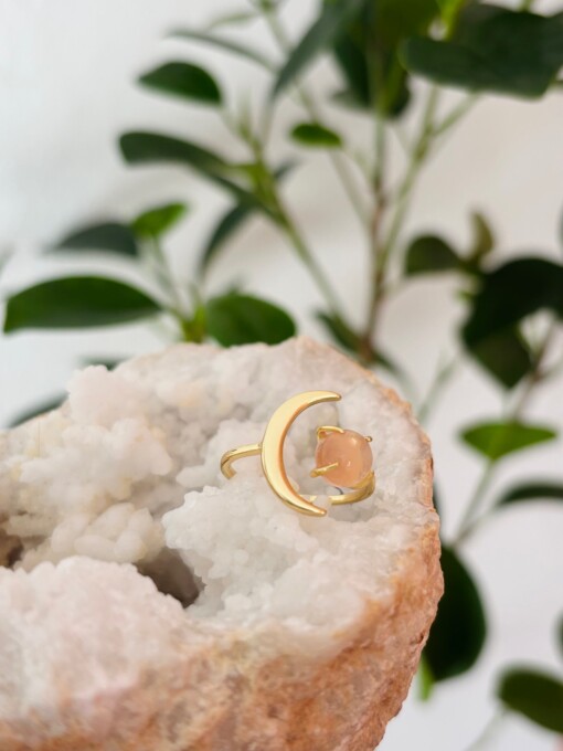 Verstelbare Rozenkwarts ring 925 Zilver