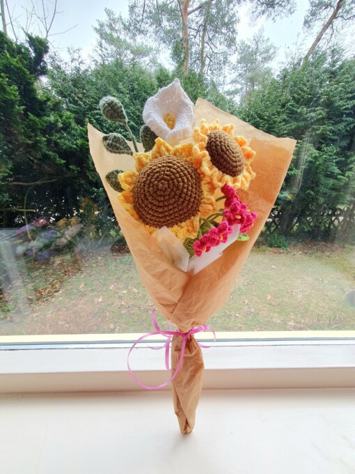 gehaakte bloemen boeket