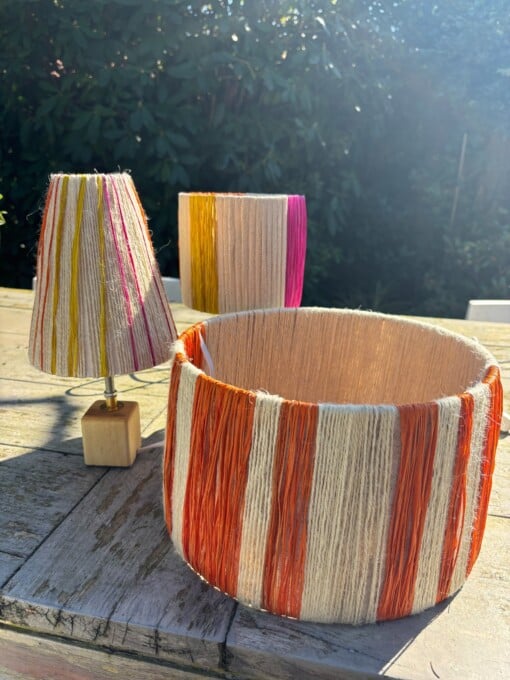 trendy lampje in zomers materiaal en kleur, zelf gemaakt dus uniek!