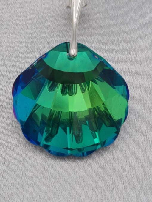 925 zilveren oorbellen met XL kristallen schelphanger