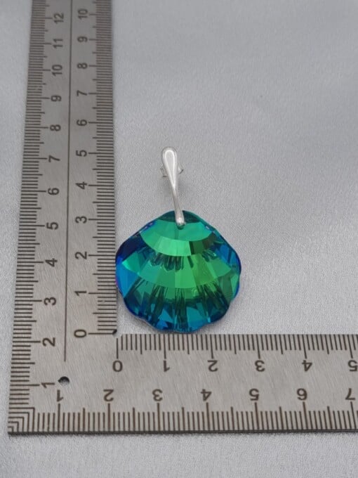 925 zilveren oorbellen met XL kristallen schelphanger