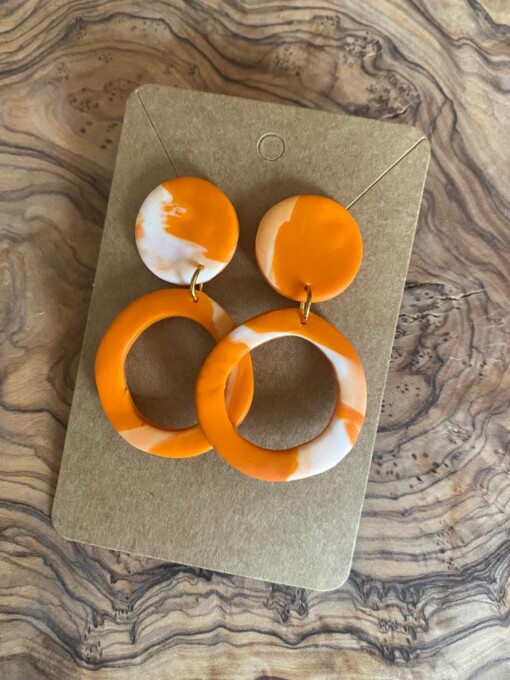 Oorbellen | Duo (rond) oranje
