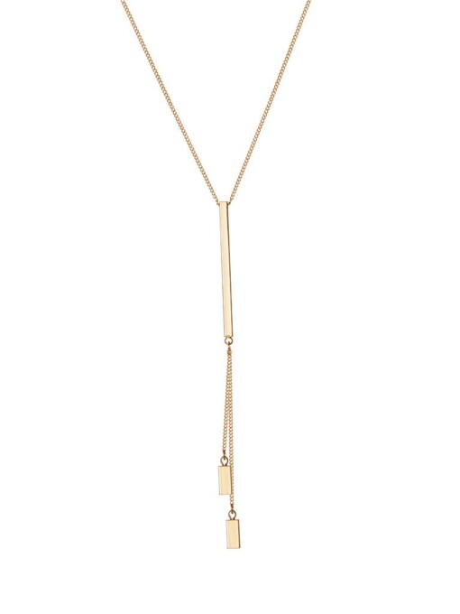 Gold Plated Necklace 1 Long and 2 Small Rods