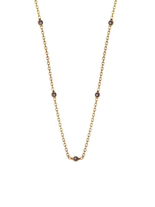 Gold Plated Necklace Black Onyx