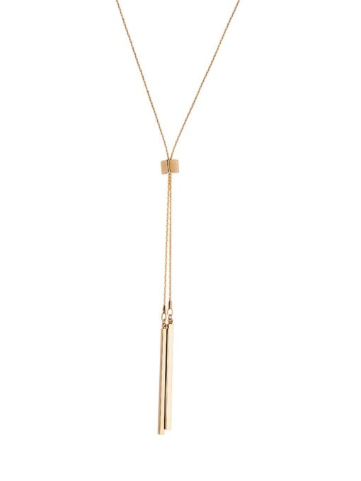 Gold Plated Necklace Block and Two Rods 72cm