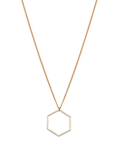 Gold Plated Necklace Hexagon