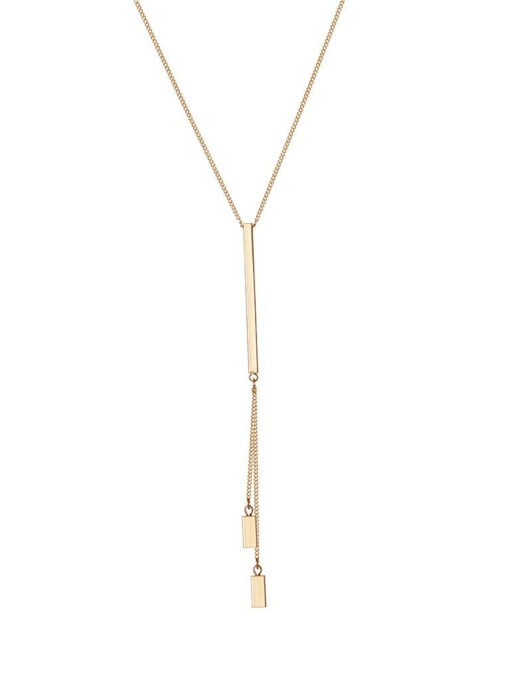 Gold Plated Necklace One Long Rod Two Small Rods