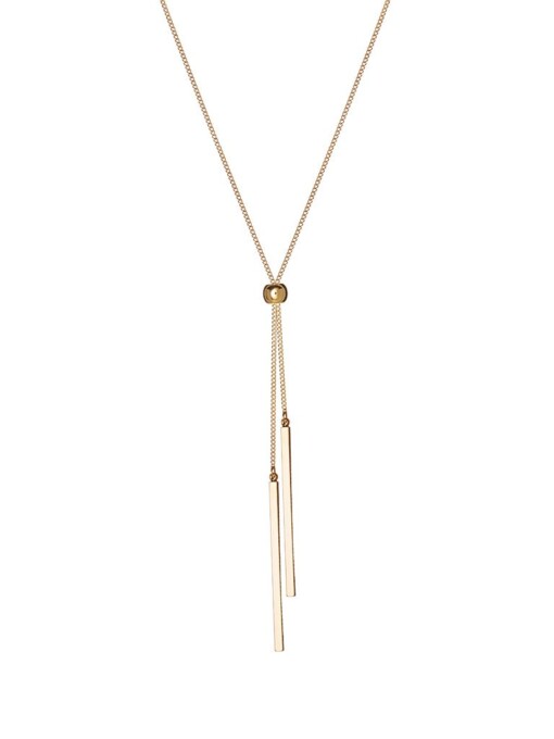 Gold Plated Necklace Round With Two Rods