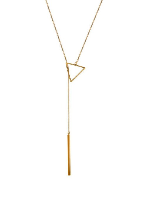 Gold Plated Necklace Triangle and Rod