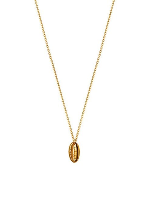 Gold Plated Necklace With Clam