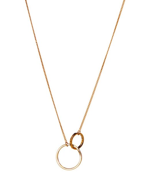Gold Plated Necklace With Double Circle