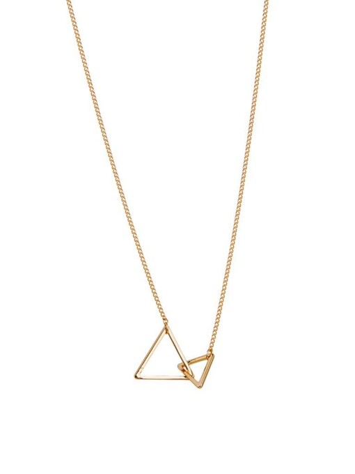Gold Plated Necklace With Double Triangle