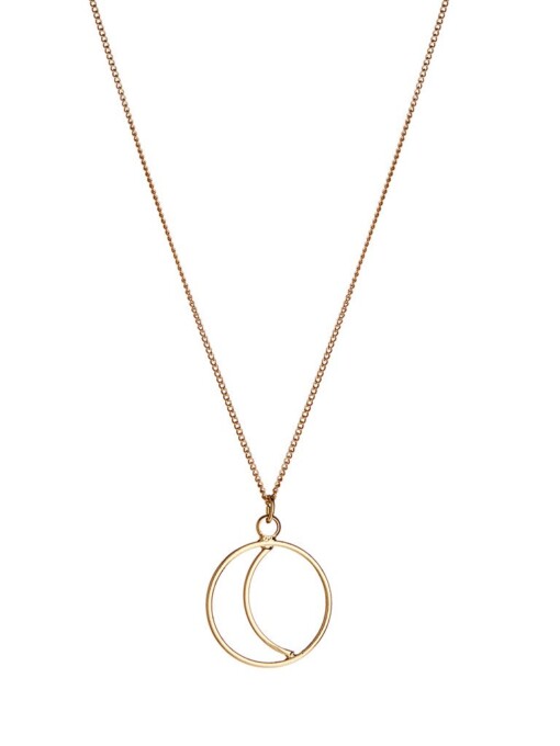 Gold Plated Necklace With Half-Moon