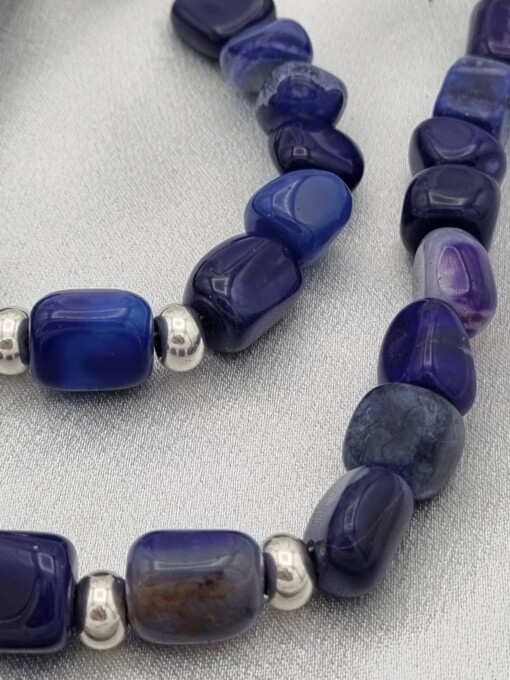 Handgemaakte sieraden set natuursteen - blauw