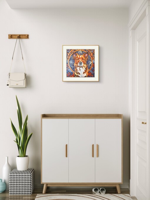 Hond - handgedrukte linosnede print
