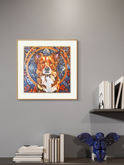 Hond - handgedrukte linosnede print